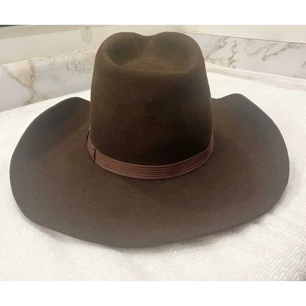 Vintage Resistol XXX Beaver Cowboy Hat Brown Western Self Conforming Long Oval